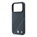 Apple iPhone 18 Pro Max Uyumlu Kılıf BMW Orjinal Lisanslı M-safe Şarj Özellikli M Logolu Lastik İzi Desenli Mavi Çizgili Kapak - 5