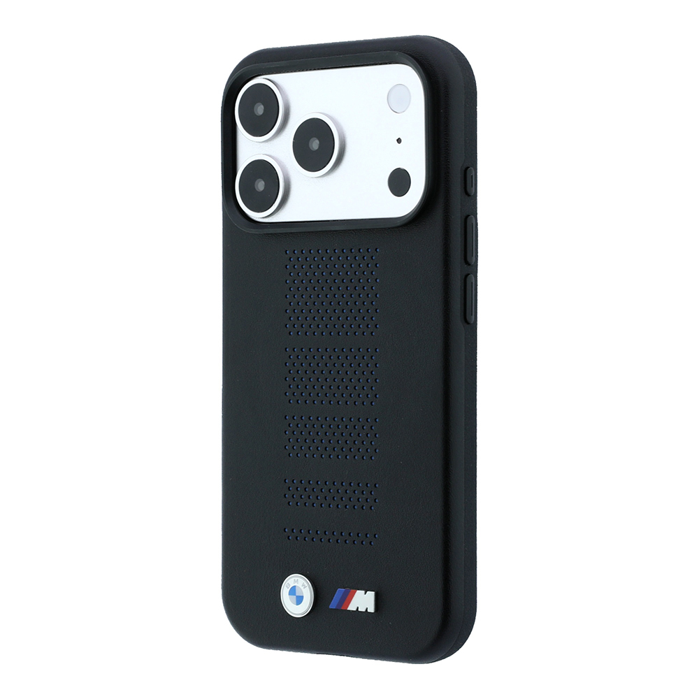 Apple iPhone 18 Pro Uyumlu Kılıf BMW Orjinal Lisanslı M-safe Şarj Özellikli PU Delikli Metal M Logolu Kapak - 1
