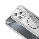 Apple iPhone 15 Pro Max Uyumlu Kılıf Magsafe Şarj Özellikli Parlayan Simli Zore Okso Kapak - 11