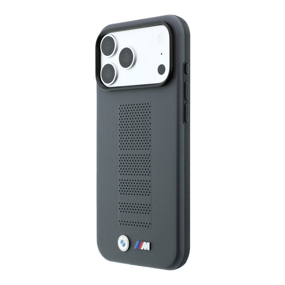 Apple iPhone 18 Pro Uyumlu Kılıf BMW Orjinal Lisanslı M-safe Şarj Özellikli PU Delikli Metal M Logolu Kapak - 1