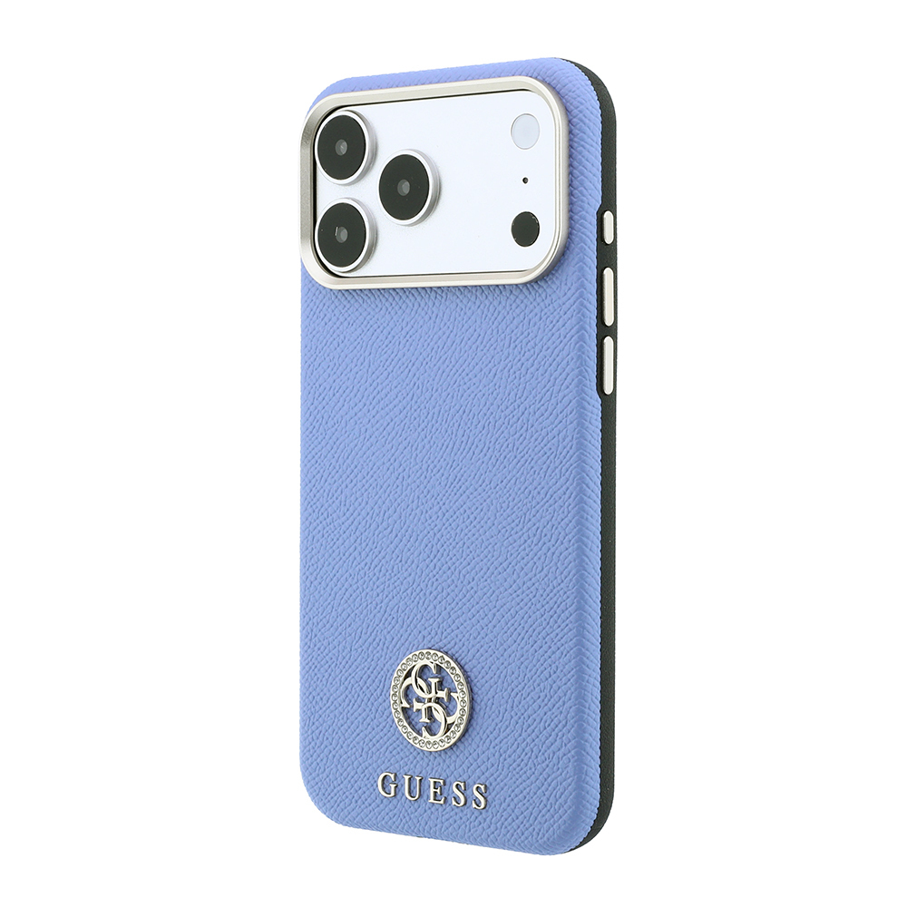 Apple iPhone 18 Pro Uyumlu Kılıf Guess Orjinal Lisanslı M-safe Şarj Özellikli PU Taşlı Metal 4G ve Yazı Logolu Kapak - 1