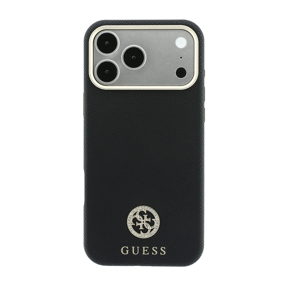 Apple iPhone 18 Pro Uyumlu Kılıf Guess Orjinal Lisanslı M-safe Şarj Özellikli PU Taşlı Metal 4G ve Yazı Logolu Kapak - 2