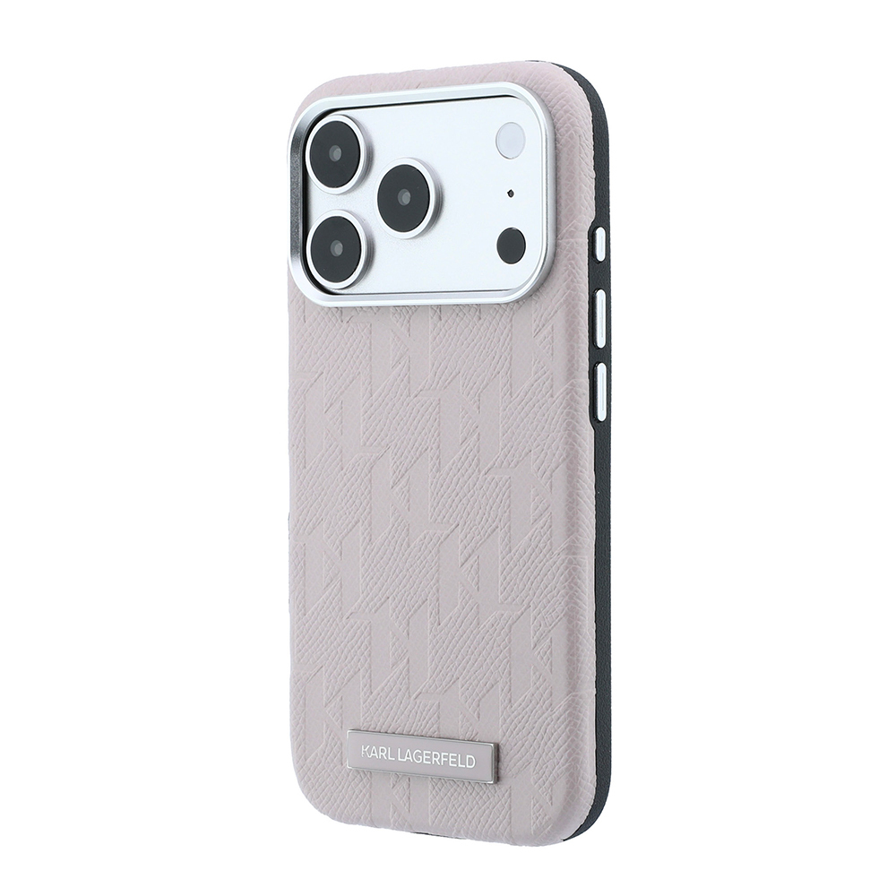 Apple iPhone 18 Pro Uyumlu Kılıf Karl Lagerfeld Orjinal Lisanslı M-safe Şarj Özellikli KL Yazılı Hot Stamp Kapak - 1