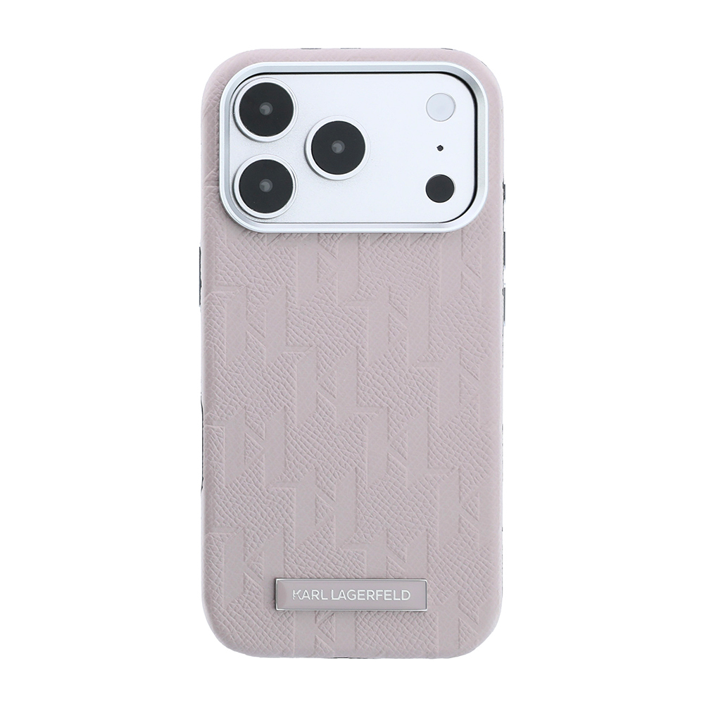Apple iPhone 18 Pro Uyumlu Kılıf Karl Lagerfeld Orjinal Lisanslı M-safe Şarj Özellikli KL Yazılı Hot Stamp Kapak - 2