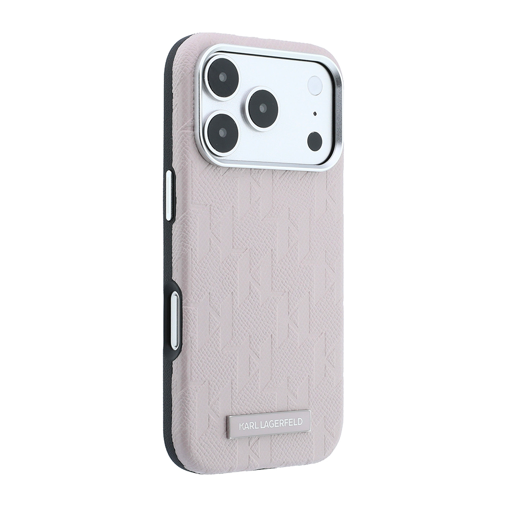 Apple iPhone 18 Pro Uyumlu Kılıf Karl Lagerfeld Orjinal Lisanslı M-safe Şarj Özellikli KL Yazılı Hot Stamp Kapak - 3