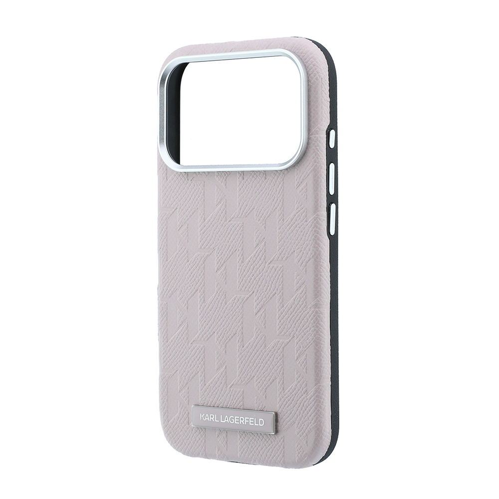 Apple iPhone 18 Pro Uyumlu Kılıf Karl Lagerfeld Orjinal Lisanslı M-safe Şarj Özellikli KL Yazılı Hot Stamp Kapak - 5