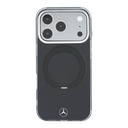Apple iPhone 18 Pro Uyumlu Kılıf Mercedes Benz Orjinal Lisanslı M-safe Şarj Özellikli 360 Derece Dönebilen Standlı Metal Logolu Sert PC Kapak - 2