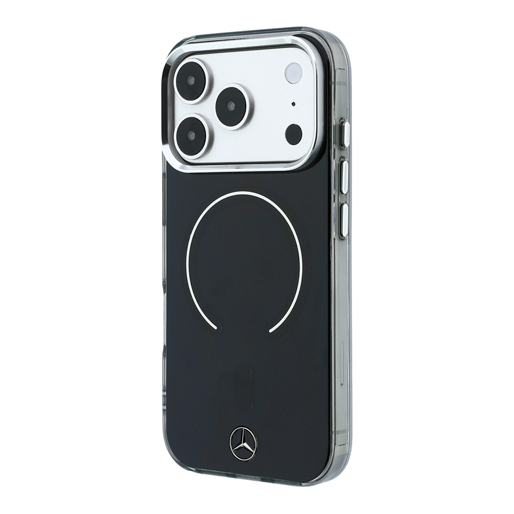 Apple iPhone 18 Pro Max Uyumlu Kılıf Mercedes Benz Orjinal Lisanslı M-safe Şarj Özellikli Saydam Yüzey İkonik 3D Metal Logolu Kapak - 3