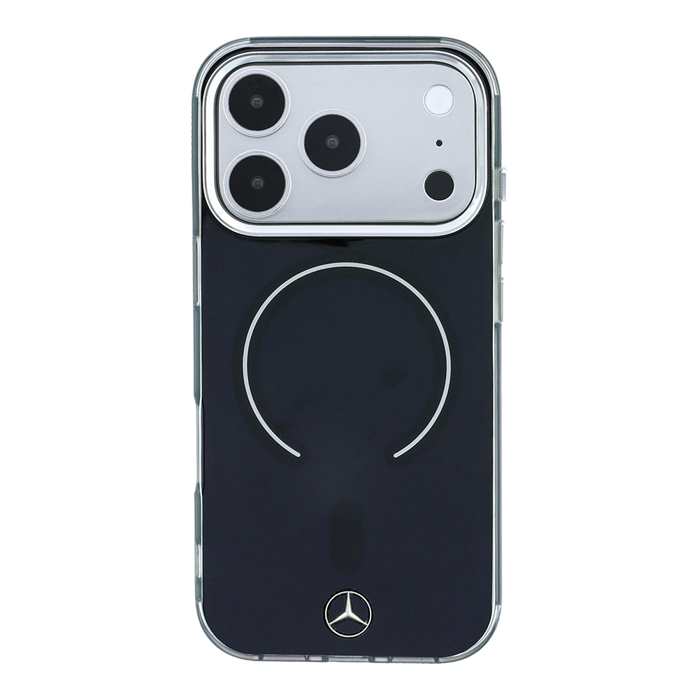 Apple iPhone 18 Pro Max Uyumlu Kılıf Mercedes Benz Orjinal Lisanslı M-safe Şarj Özellikli Saydam Yüzey İkonik 3D Metal Logolu Kapak - 4