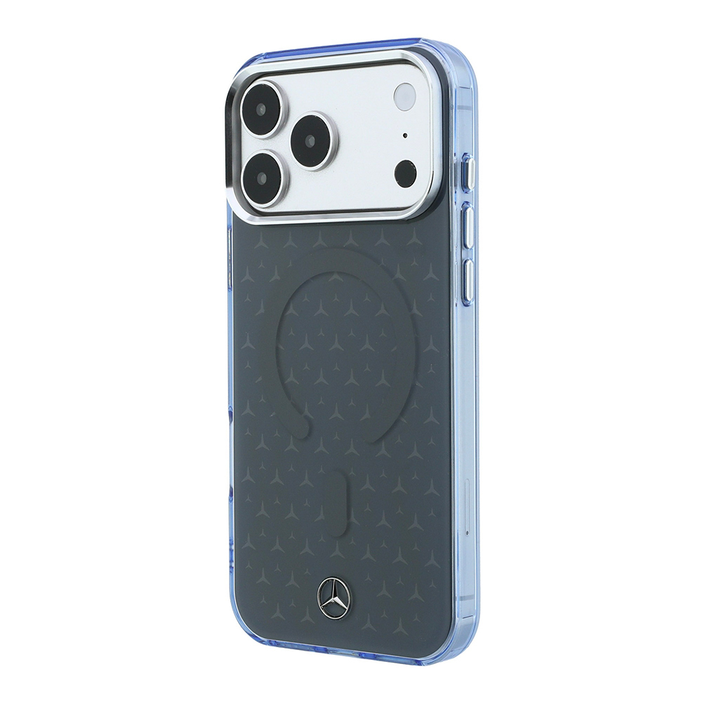 Apple iPhone 18 Pro Uyumlu Kılıf Mercedes Benz Orjinal Lisanslı M-safe Şarj Özellikli Çift Katmanlı Yıldız Desenli Sert PC Kapak - 1