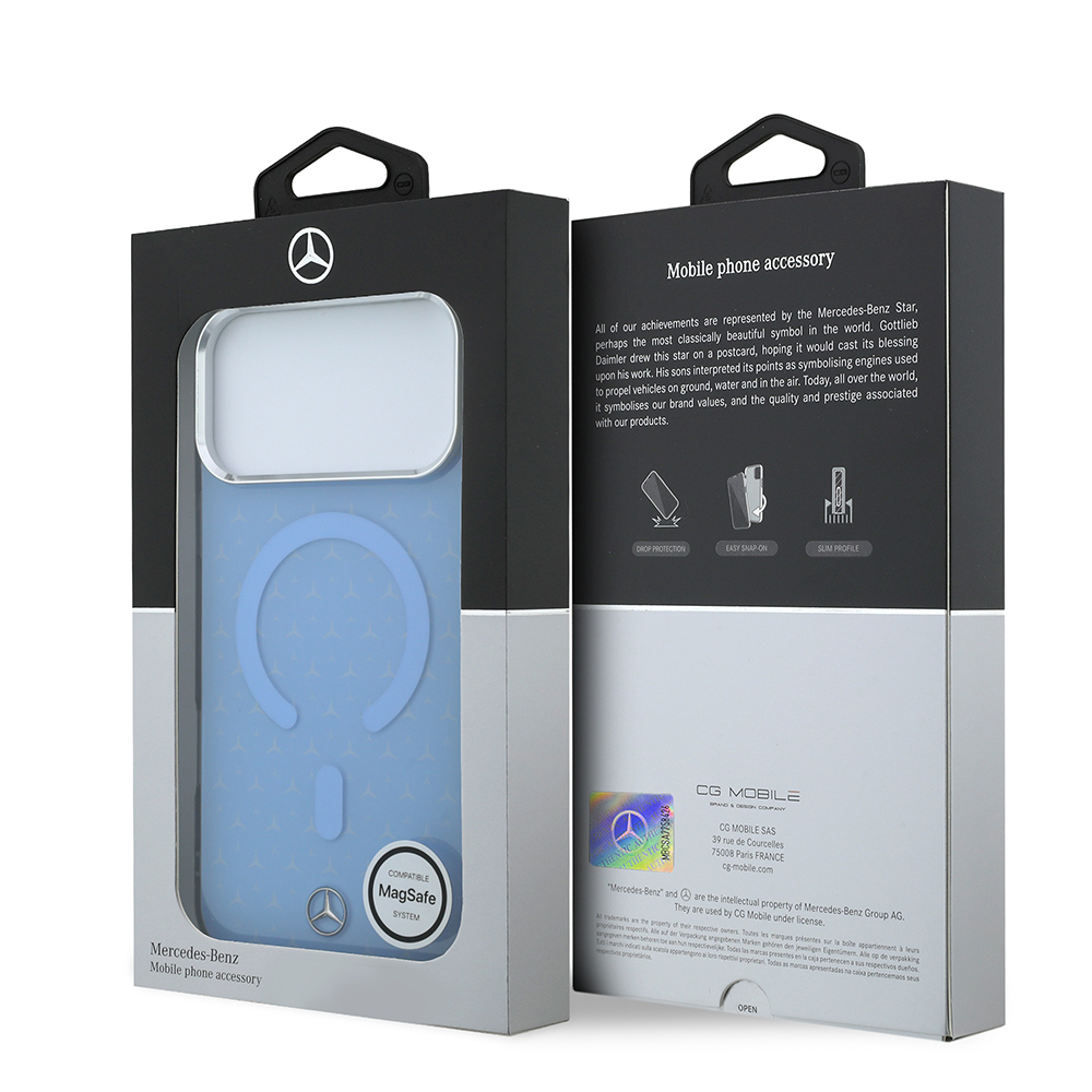 Apple iPhone 18 Pro Uyumlu Kılıf Mercedes Benz Orjinal Lisanslı M-safe Şarj Özellikli Çift Katmanlı Yıldız Desenli Sert PC Kapak - 7