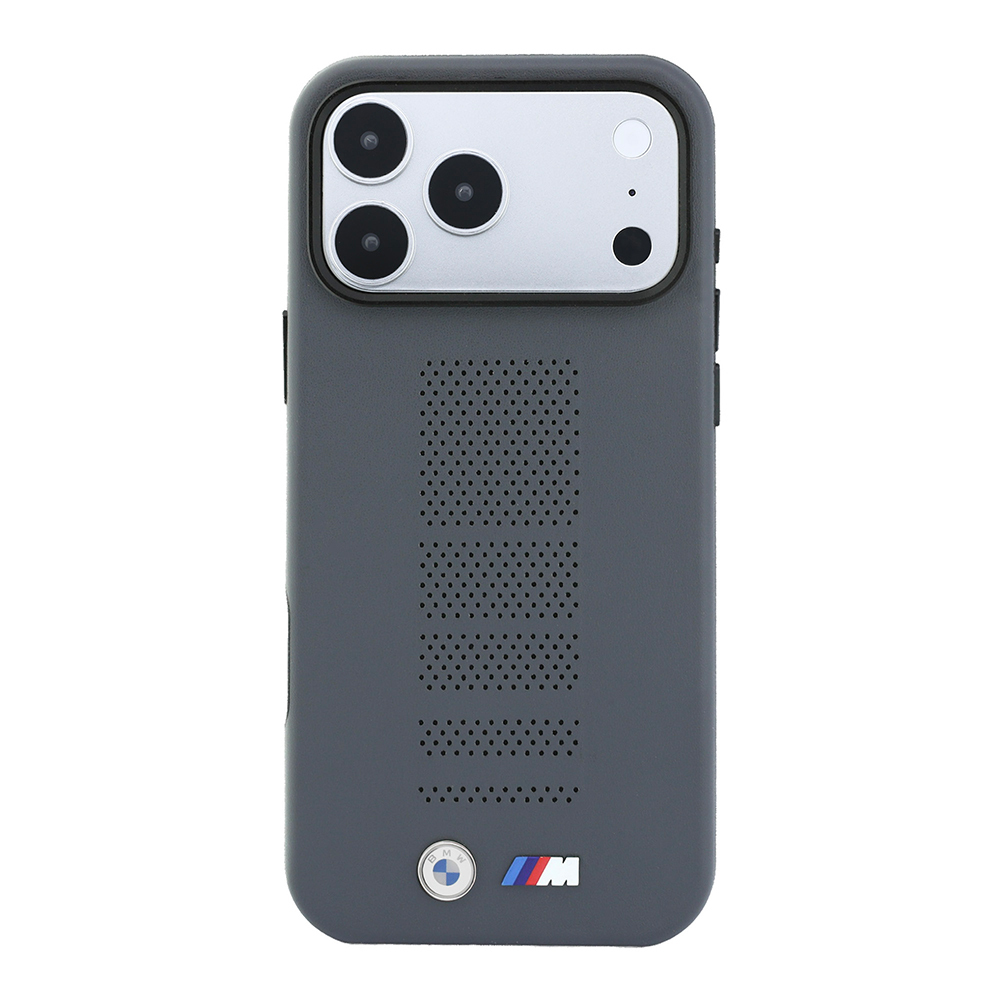 Apple iPhone 18 Pro Max Uyumlu Kılıf BMW Orjinal Lisanslı M-safe Şarj Özellikli PU Delikli Metal M Logolu Kapak - 2