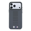 Apple iPhone 18 Pro Max Uyumlu Kılıf BMW Orjinal Lisanslı M-safe Şarj Özellikli PU Delikli Metal M Logolu Kapak - 2