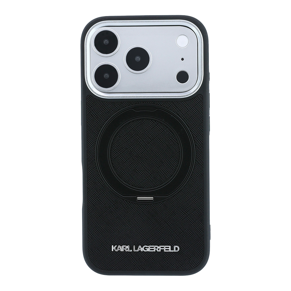 Apple iPhone 18 Pro Uyumlu Kılıf Karl Lagerfeld Orjinal Lisanslı M-Safe Şarj Özellikli Metal Logolu PU Saffiano 360 Derece Dönebilen Standlı Kapak - 2