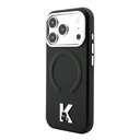 Apple iPhone 18 Pro Max Uyumlu Kılıf Karl Lagerfeld Orjinal Lisanslı M-safe Şarj Özellikli KHEAD Metal Logolu PU Grained Deri Kapak - 1
