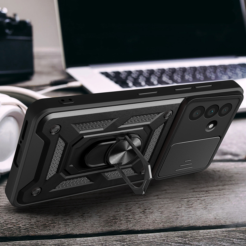 Samsung Galaxy A36 Uyumlu Kılıf Magnetik Standlı Kamera Korumalı Zore Sürgülü Vega Kapak - 5