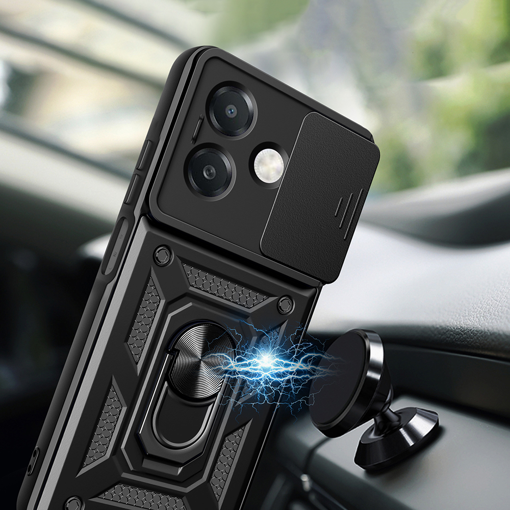 Oppo A3 Kılıf Magnetik Standlı Kamera Korumalı Zore Sürgülü Vega Kapak - 3
