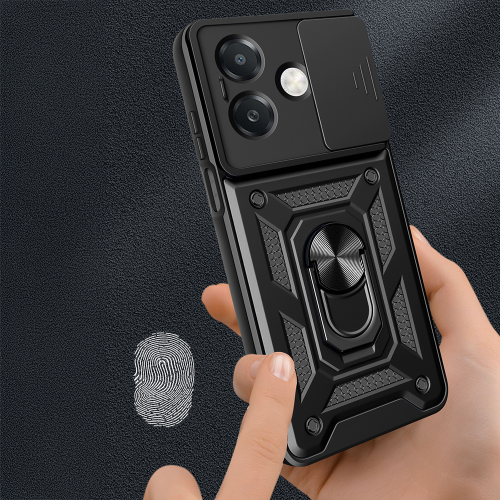 Oppo A3 Kılıf Magnetik Standlı Kamera Korumalı Zore Sürgülü Vega Kapak - 5