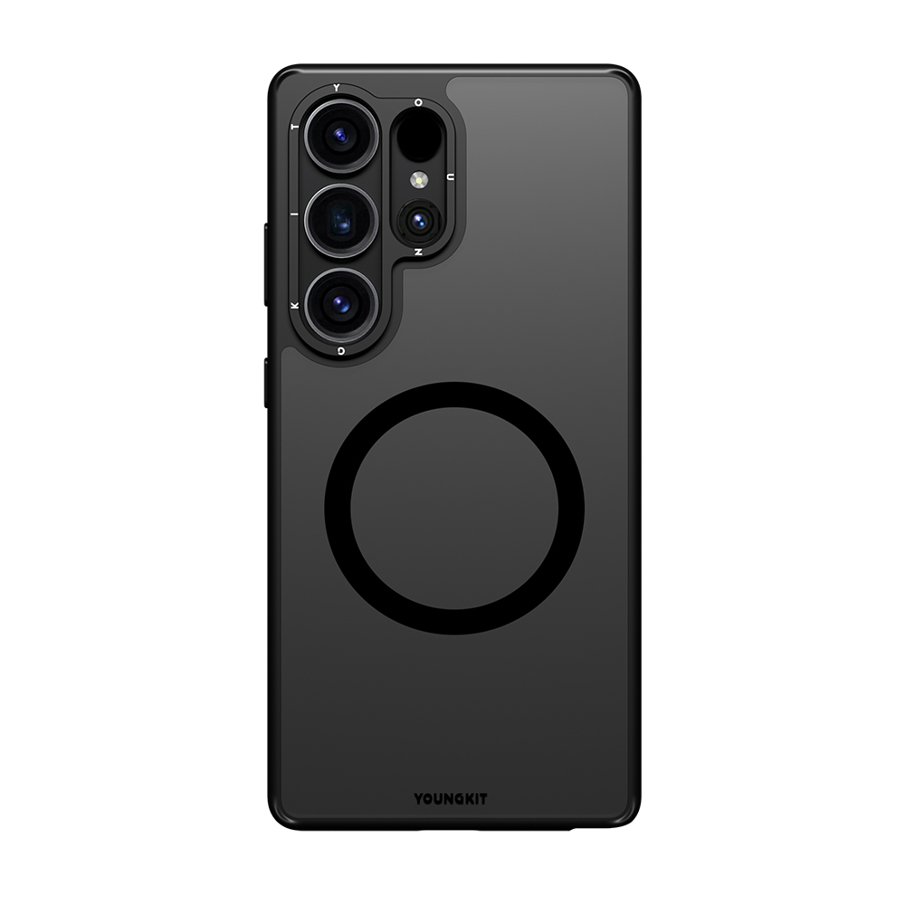 Samsung Galaxy S25 Ultra Uyumlu Kılıf Magsafe Şarj Özellikli Cam Arka Yüzey TPU Youngkit Gemstone Serisi Kapak - 1