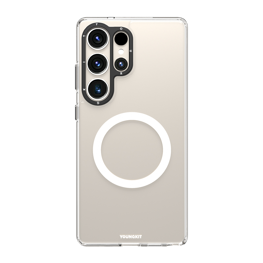 Samsung Galaxy S25 Ultra Uyumlu Kılıf Magsafe Şarj Özellikli Cam Arka Yüzey TPU Youngkit Gemstone Serisi Kapak - 3