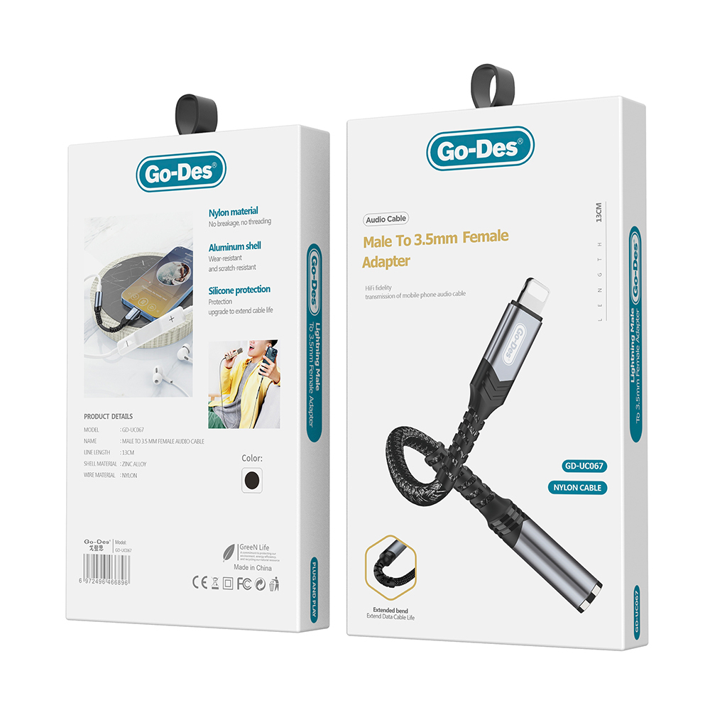 Go Des GD-UC067 Lightning to 3.5mm Aux Çevirici Ses Adaptörü - 1