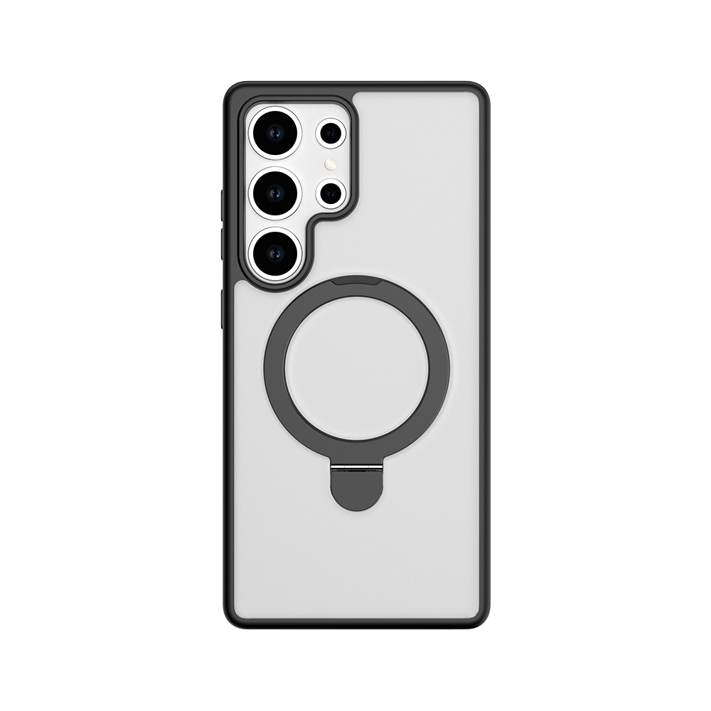 Samsung Galaxy S25 Ultra Uyumlu Kılıf Magsafe Şarj Özellikli Raptic Air Stand Serisi Buzlu Transparan Tasarımlı Standlı Kapak - 2