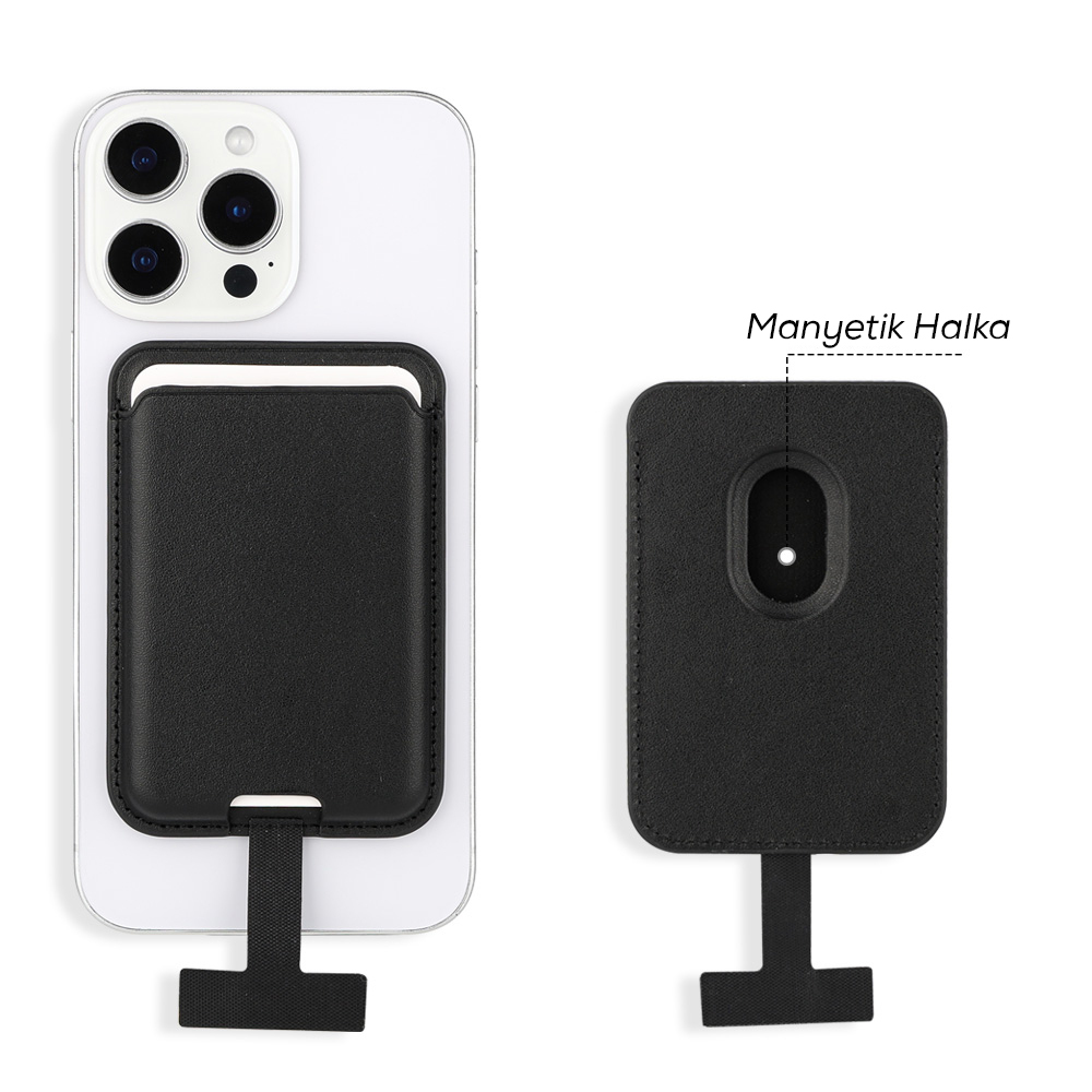 Zore CRD-09 Dahili Şarj Soket Aparatlı Magnetik PU Deri Kartlık - 1