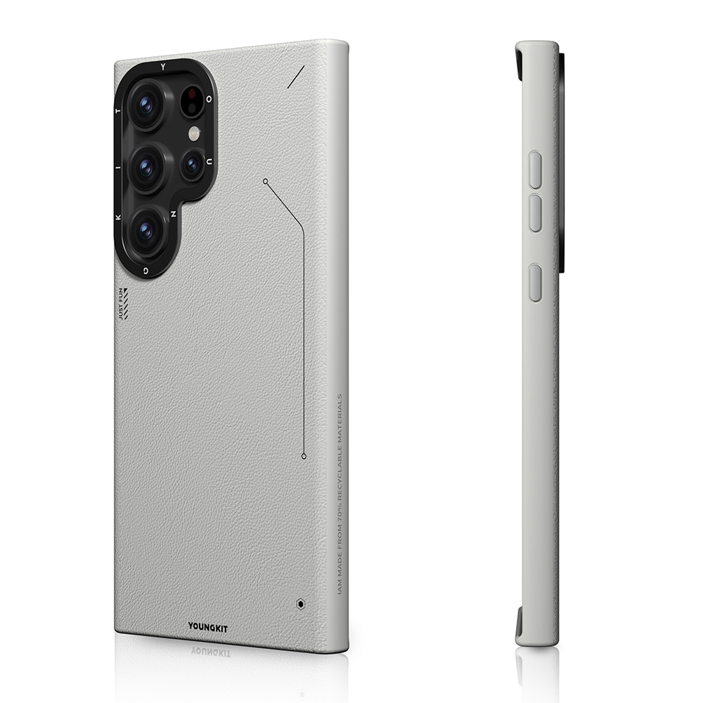 Samsung Galaxy S23 Ultra Uyumlu Kılıf Magsafe Şarj Özellikli Basit Mat Deri Desenli Youngkit Tech Fashion Serisi Kapak - 3
