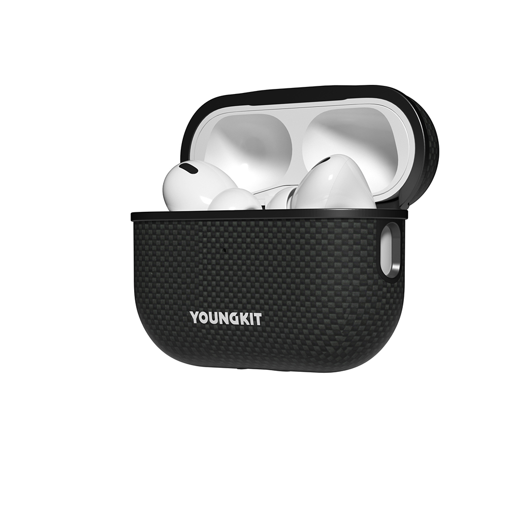 Apple Airpods Pro Uyumlu Kılıf Magsafe Şarj Özellikli Aramid Fiber Youngkit 1500D Kevlar Extreme Wing Serisi Kapak - 3