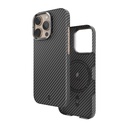 Apple iPhone 16 Pro Uyumlu Kılıf Wiwu DCC-206 Magsafe Şarj Özellikli Kamera Standlı Aramid Fiber Tasarım Kevlar Kapak - 5