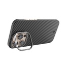 Apple iPhone 16 Pro Uyumlu Kılıf Wiwu DCC-206 Magsafe Şarj Özellikli Kamera Standlı Aramid Fiber Tasarım Kevlar Kapak - 6