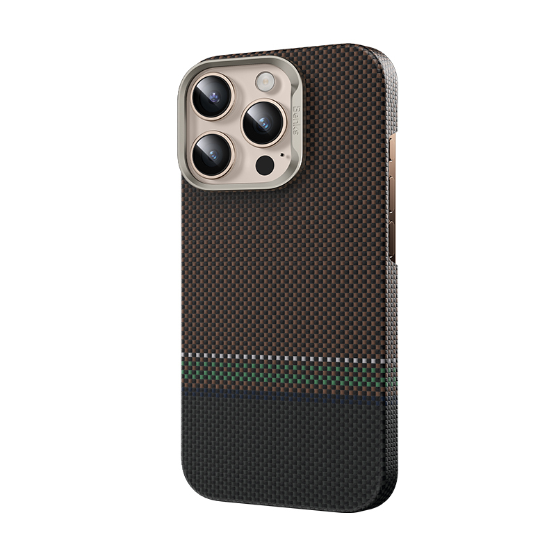 Apple iPhone 15 Pro Uyumlu Kılıf Magsafe Şarj Özellikli Karbon Fiber Tasarımlı Benks Prestige ArmorAir Kevlar Kapak - 3