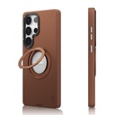 Samsung Galaxy S25 Ultra Uyumlu Kılıf Magsafe Şarj Özellikli 360° Standlı Basit Mat Deri Desenli Youngkit Tech Leather Serisi Kapak - 2