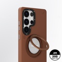 Samsung Galaxy S25 Ultra Uyumlu Kılıf Magsafe Şarj Özellikli 360° Standlı Basit Mat Deri Desenli Youngkit Tech Leather Serisi Kapak - 4