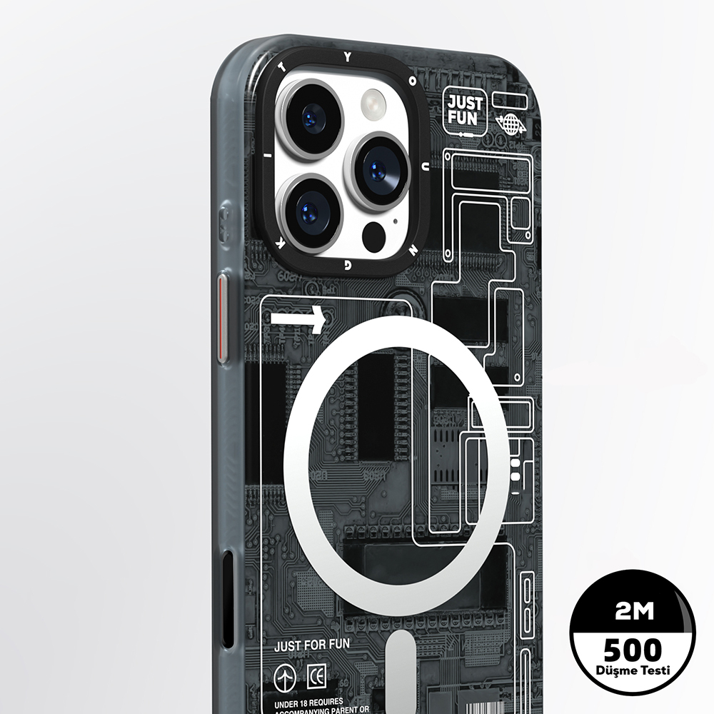 Apple iPhone 16 Pro Max Uyumlu Kılıf Magsafe Şarj Özellikli Kamera Denetim Butonlu Youngkit Technology Serisi Kapak - 7