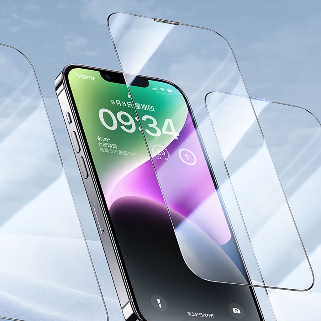 Apple iPhone 16E Uyumlu Wiwu CZ-003 Mavi Işık Teknolojili Hidrofobik ve Oleofobik Parlama Önleyici Cam Ekran Koruyucu - 2