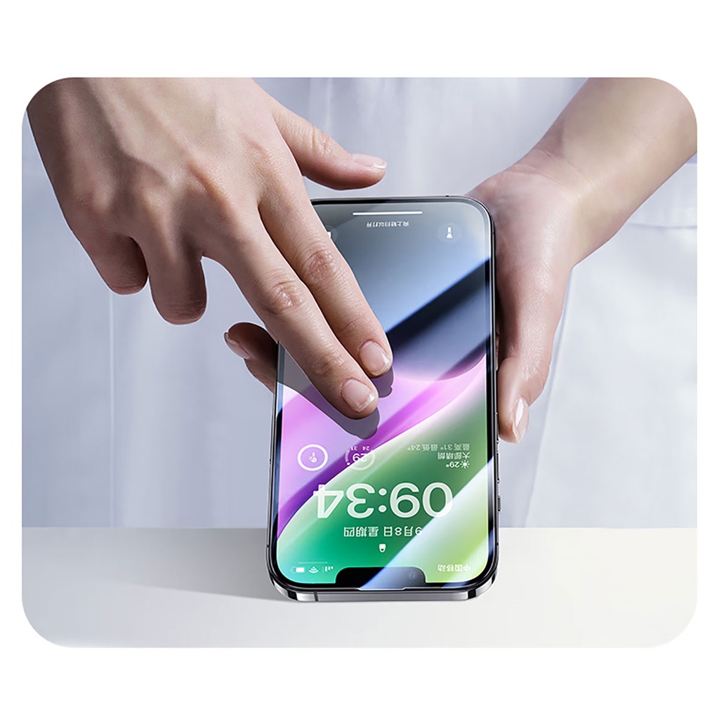 Apple iPhone 16E Uyumlu Wiwu CZ-003 Mavi Işık Teknolojili Hidrofobik ve Oleofobik Parlama Önleyici Cam Ekran Koruyucu - 8