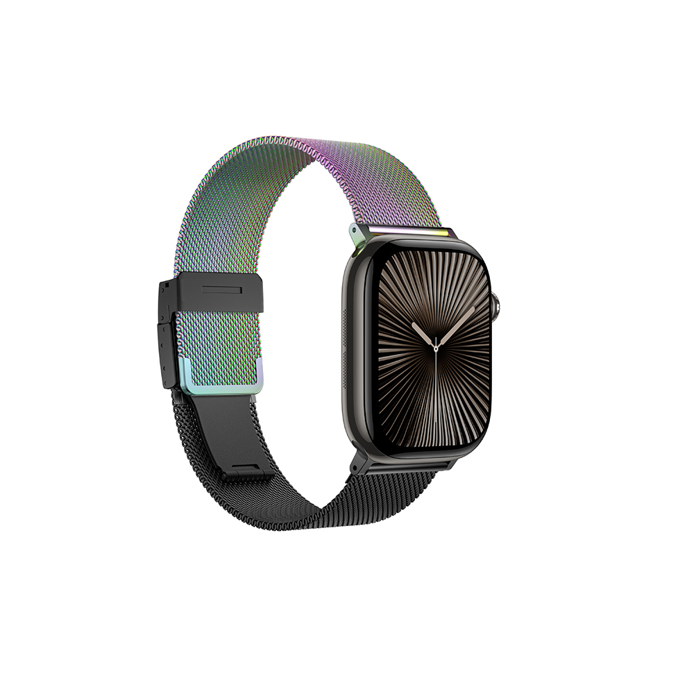 Apple Watch 10 46mm Uyumlu Amazingthing Omni StyleFlip Metal Hasır Kordon - 1