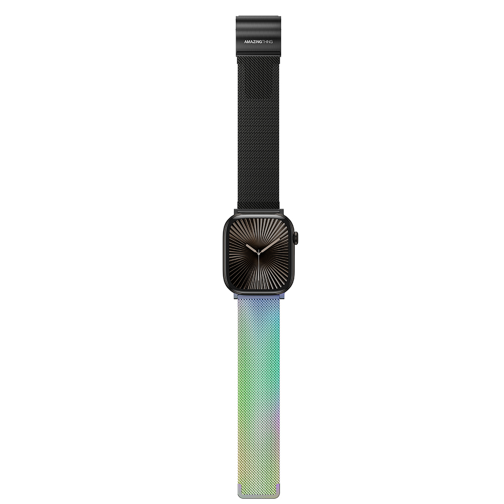 Apple Watch 10 46mm Uyumlu Amazingthing Omni StyleFlip Metal Hasır Kordon - 2