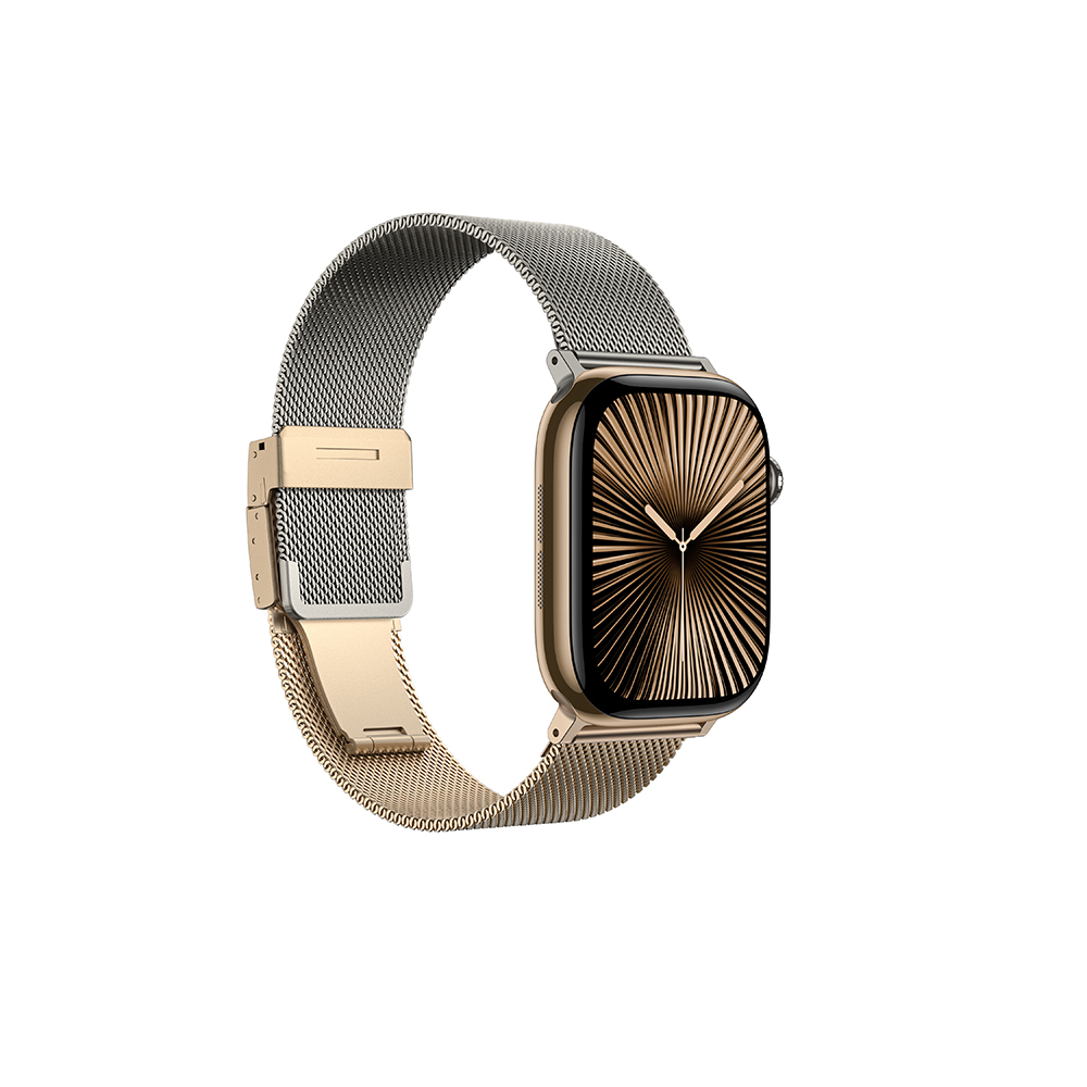 Apple Watch 10 46mm Uyumlu Amazingthing Omni StyleFlip Metal Hasır Kordon - 4