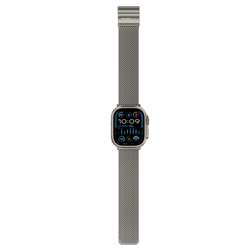 Apple Watch 10 46mm Uyumlu Amazingthing Titan Premium Metal Hasır Kordon - 2