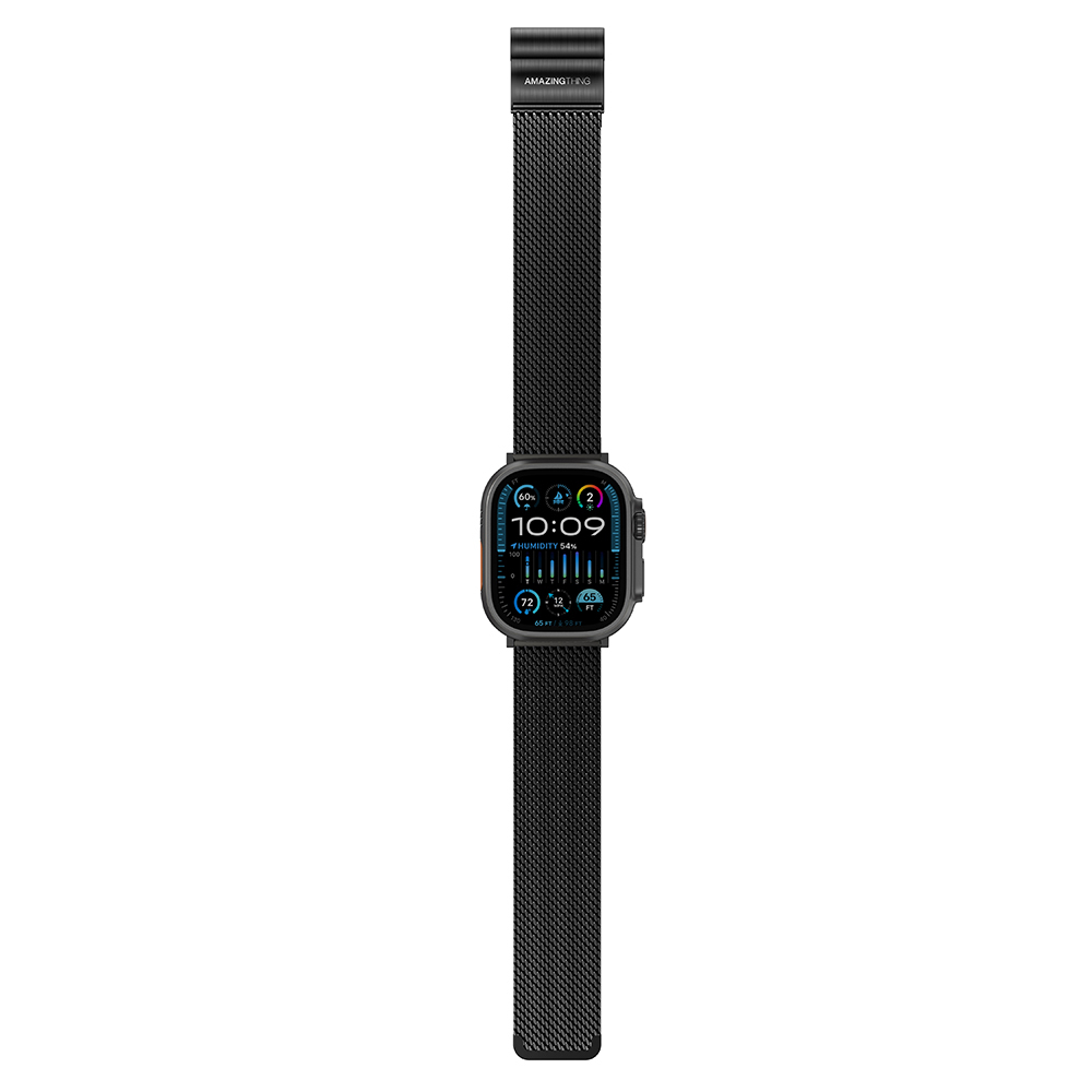 Apple Watch 10 46mm Uyumlu Amazingthing Titan Premium Metal Hasır Kordon - 4