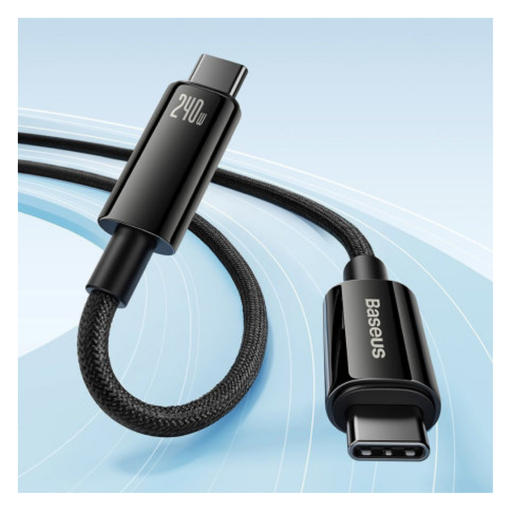 Baseus Tungsten Gold 240W Type-C’den Type-C’ye 1m Hızlı Şarj & Veri Kablosu