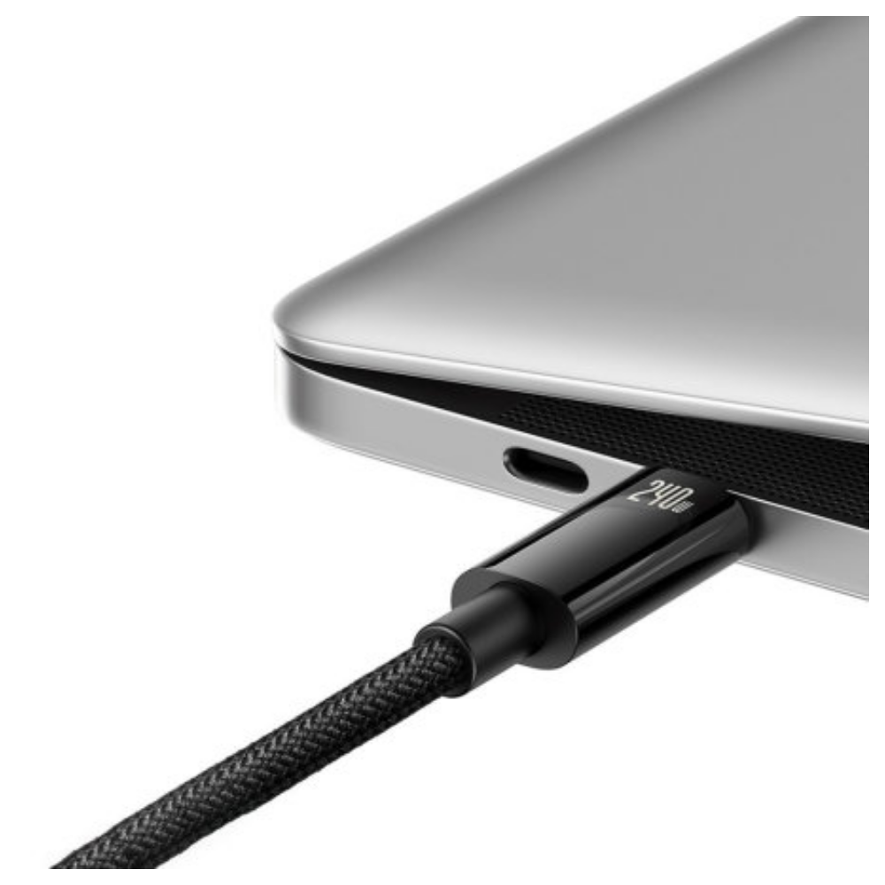 Baseus Tungsten Gold 240W Type-C’den Type-C’ye 1m Hızlı Şarj & Veri Kablosu