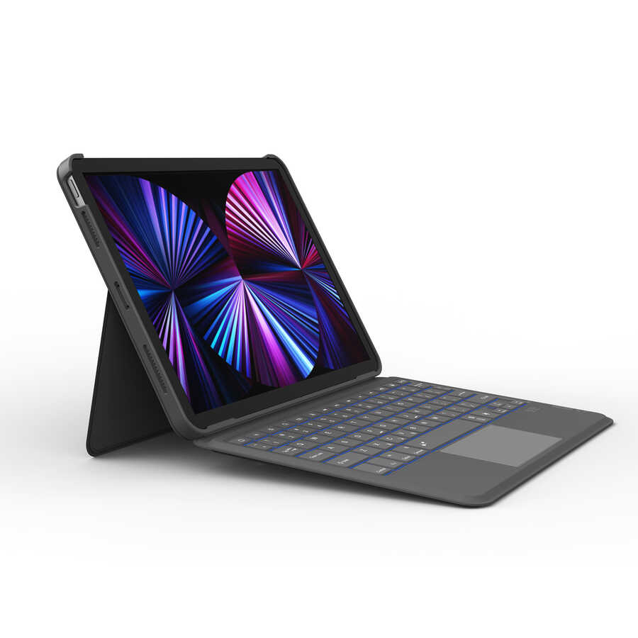 Apple iPad Air 11 2025 M3 Wiwu Combo Led Işıklı Magnetik Standlı Klavyeli Kılıf - 4