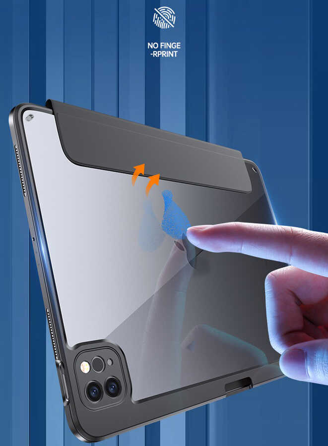 Apple iPad Air 11 2025 M3 Kılıf Zore Nort Arkası Şeffaf Standlı Kılıf - 14