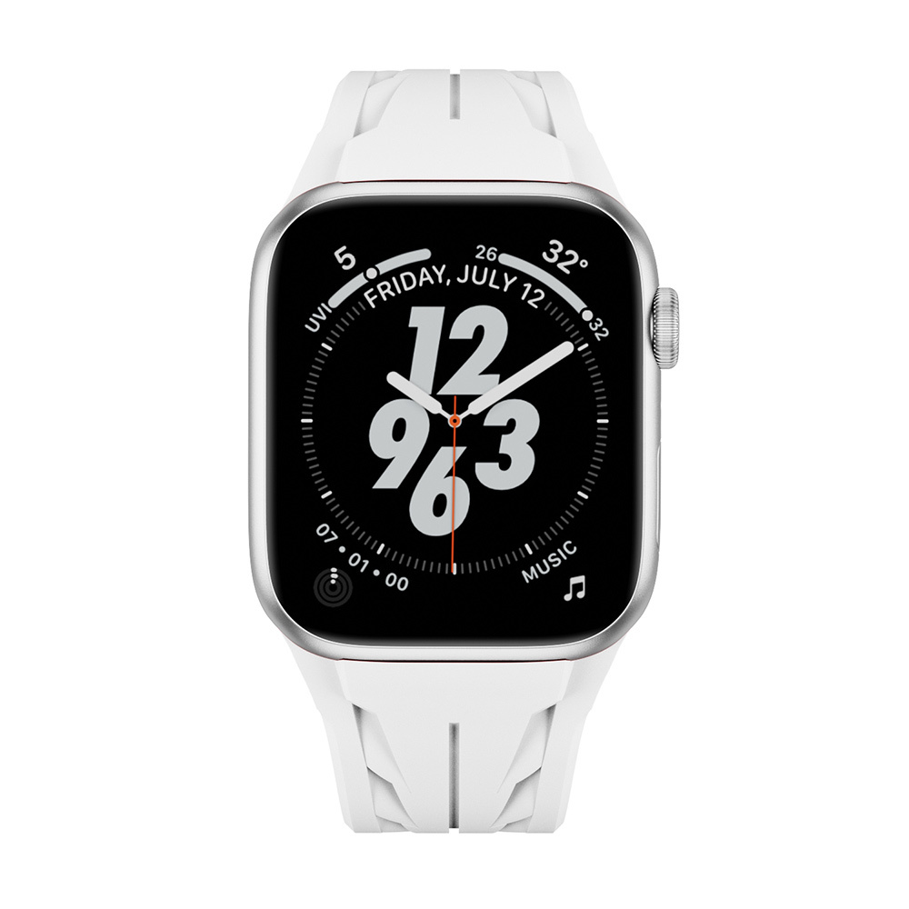Apple Watch Ultra 49mm Uyumlu KRD-127 Metal Tokalı Silikon Kordon