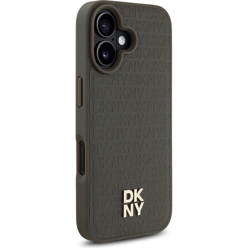 Apple iPhone 16 Uyumlu Kılıf DKNY Orjinal Lisanslı Magsafe Şarj Özellikli 3D Yazılı Repeat Pattern Kapak