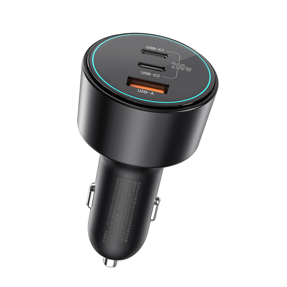 Wiwu Wi-QC026 Starship Serisi Hızlı Şarj Özellikli Dual Type-C + USB-A Portlu Araç Şarj Aleti 200W - 3