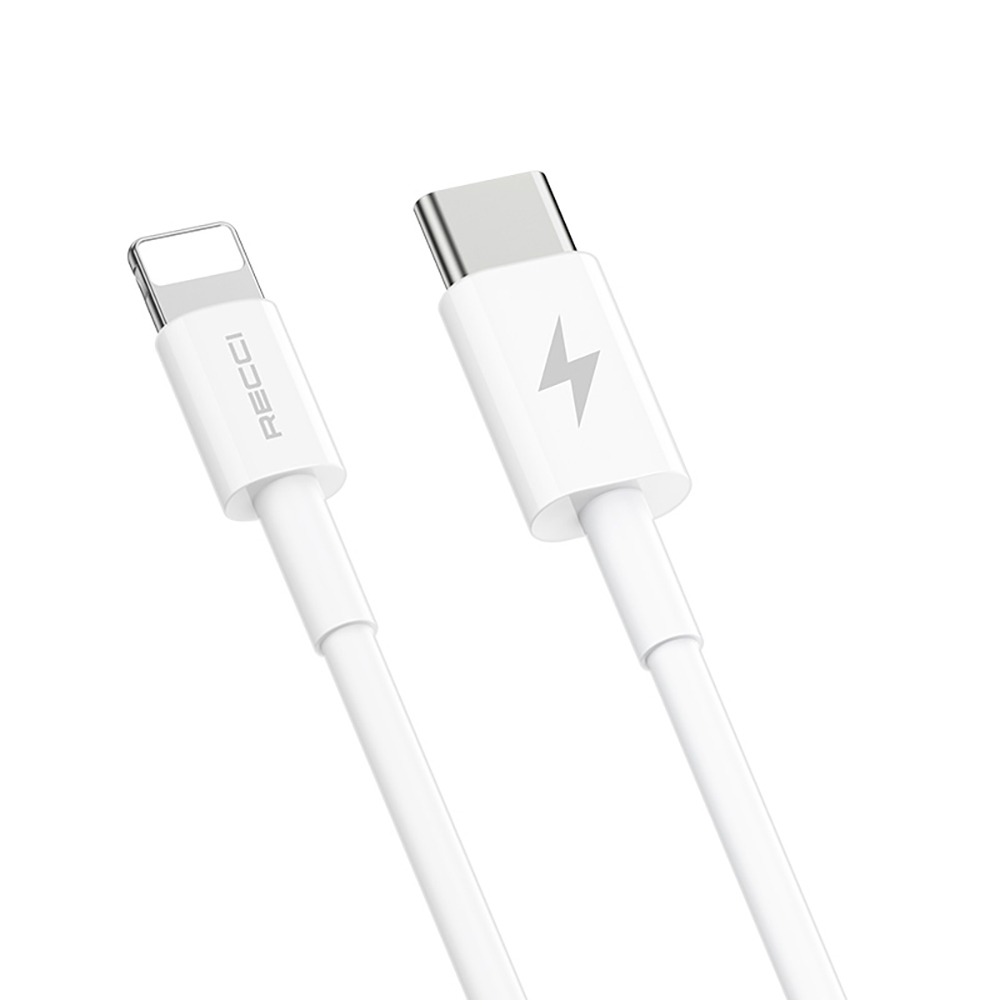Recci RC65E Hızlı Şarj Başlığı Type-C to Lightning PD 20W Kablolu Şarj Seti - 1